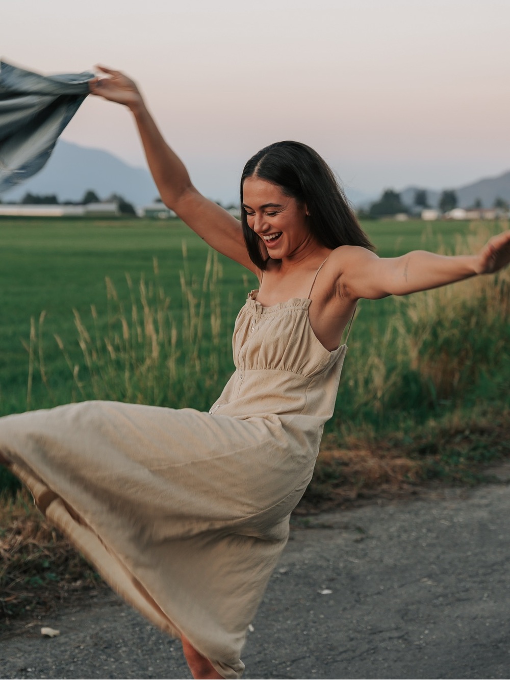 Oak & Fort Spaghetti StrapMidi Dress in Beige - Picture 3 of 5